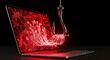 © Arafatul - Phishing attack concept with metal fish hook stealing data from laptop, cyber security breach and digital identity theft, red glowing circuit board