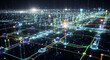 © Mostafa - neon-lit futuristic network visualization with glowing nodes and connections isolated on transparent background