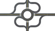 © Mossadessur Rahman - Vector illustration of roundabout road layout with connecting lanes and crosswalks in decorative design