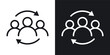 © chandi - Personnel change icons set in black and white stroke lines
