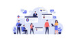 © makcik - Team Collaboration and Online Communication Concept with People and Chat Bubbles