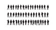 © vimi - Massive collection of various standing human silhouettes in different casual and formal attire for diverse urban layouts.