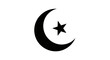 © MstShopna - EID-UL ADHA Islamic symbol, crescent moon, star icon, black, vector graphics Vector