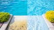 © vectorizer88 - Murky and Clear Water in Two Swimming Pool Sections Side by Side