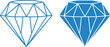 © Emongrapic - Diamond jewelry icon set featuring line art and filled geometric shapes representing luxury gemstone craftsmanship.