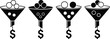 © Emongrapic - Set of four sales funnel vector icons, marketing strategy and lead generation concept.