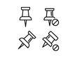 © Abir Hossain - Simple black and white illustration of push pins and thumb tacks