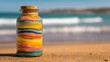 © Nasrullah - Vibrant Threads in a Jar on a Sandy Beach