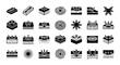© Steven - Black icons, business awards, achievement symbols, 25 emblems, vector graphics