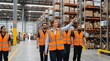 © TheseusStock - Female leader guiding a diverse team of workers in a large warehouse