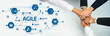 © InfiniteFlow - Analyst team putting hand together after successful plan of business strategy and marketing. Teamwork friends and unity cooperation in office with stack hands. Panoramic shot. oratory Amity