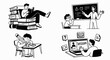 © Anton - Educational Activities Vector Set – Reading, Writing, and Learning