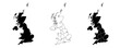 © cmmedia99 - Map of the United Kingdom with county regions of Great Britain and Ireland ,England with administrative divisions. UK  map .United Kingdom map silhouette vector illustration.Vector editable