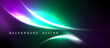 © antishock - Abstract background features vibrant curves, gradients. Purple, green hues dominate design, creating dynamic visual effect.