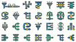 © ANDREAN - Workflow Automation and Data Pipeline Process Icons Set