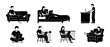 © Fernando - People Working On Laptops Set, Remote Work Lifestyle Flat Vector Icons, Freelance Daily Routine Illustrations, Home Office Activities Collection, Professional Digital Nomad Concept in Minimalist Style