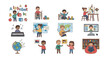 © MD - children learning activities illustrations on transparent background