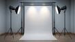© Bussakon - A professional studio lighting setup featuring a seamless white backdrop ideal for product photography and e commerce visualization