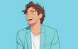 © hakule - Cheerful young man laughing happily in casual business attire