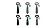 © Tania - Six neckties shown as with checkmarks and crosses indicating approval or disapproval tie necktie clothing
