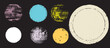 © miloje - Grunge post Stamps Collection, Circles. Banners, Insignias , Logos, Icons, Labels and Badges Set . vector distress textures.blank shapes.