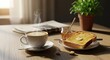 © Marcmarcu - Breakfast table with coffee and toast.