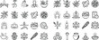 © ARNIKA ISLAM - Comprehensive Ayurveda and herbal wellness line art icon set featuring unique vector symbols including traditional medicine, botanical herbs, holistic health, and spiritual healing practices style.
