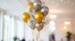 © lipur - Celebration Balloon Arrangement with Confetti and Gold Accents