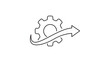 © Uzzal - Workflow Automation and Business Process Optimization Minimalist Black Line Vector Icon with Editable Stroke; Gear and Arrow Symbolizing Efficiency, Progress, and Industrial Technical Management.