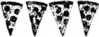 © smth.design - Four black and white pizza slice silhouettes with various toppings on white background