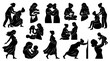 © Erd.Concept - Maternity  Motherhood Healthcare Silhouettes: Pregnancy, Birth, Breastfeeding, Baby Care Icons
