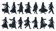 © Erd.Concept - Diverse Muslim Women Walking Silhouettes - People and Culture Vector Glyph Art