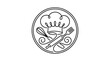 © ENDRY - Bakery chef tools line art.