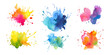 © Vector Gallery - Modern watercolor set paint splash design. colorful rainbow artistic brush collections texture and creative vector background.