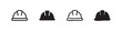 © liubomir118809 - Hard hat icon set. Safety helmet symbol for construction and protection in line and filled styles.