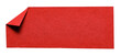 © MikeCS Images - Red isolated cut out blank paper note cardboard with folded corner dog-ear earmark and copy space for text, transparent png background design element