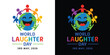© Amby's Art - World Laughter Day Logo, Offer, Banner, Sale Offer, Discount, Design, Sticker, Concept, Greeting Card, Template, Icon, Poster, Unit, Label, Web, Mnemonic with smiley and celebrating human figures