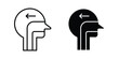 © Bell - Swallowing reflex icon outlined. Flat fill icons
