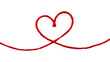 © Ari - Red string forming a heart shape on a plain surface