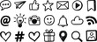 © Maru - Hand- Drawn Social Media and Internet Icons in Black and White social media icons internet symbols