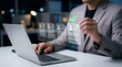 © Eve - Human resources manager reviewing digital resume profiles on laptop screen. Recruitment process, online job application, hiring technology, talent acquisition and employee headhunting concept.