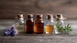 © KASUEMA SALAE - Botanical blends of herbs and essential oils for naturopathy. Natural remedy and herbal medicine on a wooden table