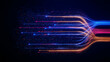 © GDShahid - Futuristic glowing light trails converging into bright streams of digital data and technology connections