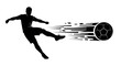 © Rodrigo Ferreira - Action Shot: Soccer Player Kicking Ball with Motion Blur: A dynamic silhouette captures a soccer player mid-kick, sending the ball soaring with motion blur.