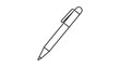 © Daniyal - Minimalist black line vector icon illustration of a classic ballpoint pen on a white background, perfect for business, education, and office-themed graphic design projects and web interfaces.