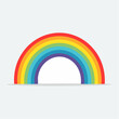 © Bram - Bright and cheerful minimalist graphic design of a classic rainbow arch, featuring a vibrant color spectrum
