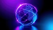 © antishock - Glowing globe with network lines. Digital world concept, futuristic design, vibrant colors, dark background. Represents global connections.