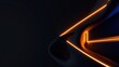 © antishock - Abstract design features glowing orange lines against dark, curved surfaces. Minimalist aesthetic, dramatic lighting creates depth.