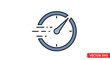 © Pandawa - Speedometer Icon: Fast Speed, Performance, Velocity, Acceleration, Measure Concept