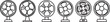 © Nur - Set of black and white bicycle wheel icons isolated on white Vector